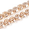 Electroplate Transparent Glass Beads Strands, Heart, Faceted, AB Color Plated, Half Plated, BurlyWood, 15x13x8.5mm, Hole: 1mm, about 50pcs/strand, 23.62 inch(60cm)