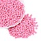 Opaque Glass Seed Beads, Round Hole, Rondelle, Hot Pink, 4~4.5x2~3mm, Hole: 0.9~1mm, about 6430pcs/pound