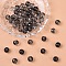Baking Paint Glass Beads, Round, for Beading Jewelry Making, with Glitter Powder, Black, 10mm, Hole: 1mm