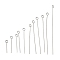 304 Stainless Steel Eye Pins, Stainless Steel Color, 15~60x0.6mm, Hole: 1.8~2mm, 110pcs/set