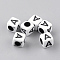 Opaque Acrylic Beads, Letter Style, Cube, Letter.A, 6x6x6mm, Hole: 3mm, about 2922pcs/487g