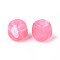 Opaque Acrylic Beads, Square, Hot Pink, 17x16x16mm, Hole: 2.7mm