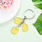 Tortoise Theme Gradient Color & Luminous Resin  Pendant Decoration, with Iron Split Key Rings, for Keychain, Purse, Backpack Ornament, Gold, 80mm, pendant: 26mm
