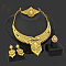 Alloy Pendant Necklaces & Stud Dangle Earrings & Rings & Link Bracelets Sets, Golden, Teardrop, 430mm