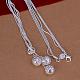 Popular Silver Color Plated Brass 3-strand Snake Chain Necklaces NJEW-BB12826-3