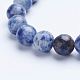 Bracelets extensibles en perles de jaspe avec des taches bleues naturelles BJEW-P072-G04-3