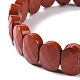 Elastisches Armband mit ovalen Perlen aus natürlichem rotem Jaspis G-E010-01F-3