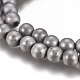 Placage sous vide brins de perles d'hématite synthétique magnétique G-I276-02-6mm-3