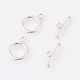 Platinum Plated Ring Sterling Silver Toggle Clasps STER-K014-H824-P-2