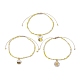 3 pièces 3 styles abeilles et fleur alliage émail bracelets à breloques ensemble BJEW-JB09952-1