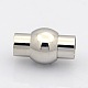 Oval 304 Stainless Steel Magnetic Clasps with Glue-in Ends STAS-N014-27-6mm-FF-1