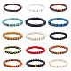 Fibloom 15 pz 15 set di braccialetti elasticizzati con perline in legno rotondi BJEW-FI0001-26-1