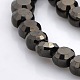 Full Black Plated Glass Faceted Flat Round Beads Strands EGLA-A033-4mm-FP03-1