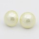 Dôme acrylique mat perle boucles d'oreille EJEW-N0019-02E-21mm-1