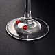 天然な赤瑪瑙のワイングラスチャーム  真鍮ワイングラスで魅力がフープピアスを鳴らし  銀色のメッキ  30mm AJEW-JO00035-03-1