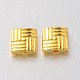 Tibetan Style Alloy Square Carved Stripes Beads TIBEB-5602-G-LF-1