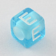 Mixed Letters Transparent Acrylic Cube Beads SACR-S181-03-3