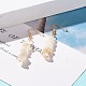 Orecchini pendenti con perline in pietra di luna bianca naturale EJEW-JE04788-06-2