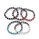 Bracelet extensible de perles de pierres précieuses mélangées rondes pour fille femmes BJEW-F418-02-1