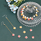 Chgcraft 20 pièces 2 couleurs en forme de coeur avec ruban de soie breloques en alliage de strass avec émail pour la fabrication de bracelets et de colliers FIND-CA0007-26-5