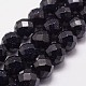 Synthetic Blue Goldstone Beads Strands G-N0178-05-16mm-1