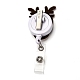 Christmas Reindeer/Stag/Deer Glitter Powder Felt & ABS Plastic Badge Reel AJEW-I053-05-2