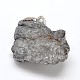 電気めっき宝石天然ジオード瑪瑙のペンダント  プラチナトーンの真鍮パーツ  ナゲット  銀メッキ  36~49x25~40x15~28mm  穴：4x5mm G-J259-04-2