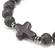 4Pcs 4 Style Mixed Stone Round Beaded Stretch Bracelets Set with Crystal Rhinestone BJEW-JB07885-7