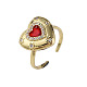 Открытое кольцо-манжета в форме сердца из кубического циркония RJEW-N035-127A-1