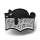 Pines de esmalte de gato negro de dibujos animados con tema musical JEWB-K016-11B-EB-1