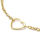 Vacuum Plating 304 Stainless Steel Heart Link Anklet with Cable Chains for Women STAS-E001-24G-2