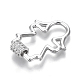 Brass Micro Pave Clear Cubic Zirconia Screw Carabiner Lock Charms ZIRC-T013-07P-NF-2