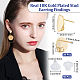 Beebeecraft 20Pcs/Box Irregular Round Stud Earring Findings 18K Gold Plated Fold Flat Round Earring Posts with Loop and Clear Ear Nuts for DIY Jewelry Making KK-BBC0002-79-2