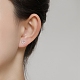Boucles d'oreilles puces petit coeur creux 999 argent fin EJEW-I260-36S-3