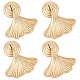 4pcs Knob Handles Ginkgo Leaf Shape Decorative Drop Pendant Golden Pull Handle Single Hole Knobs Door Handle Drawer Cupboard Pull Dresser for Kitchen Furniture Cabinet Wardrobe FIND-WH0139-59MG-1