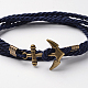 Bracelets enveloppés de deux boucles en cordon de polyester BJEW-M193-08-2