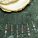 Décoration de perles de pierres précieuses bracelet de breloques de téléphone avec pendentif en alliage HJEW-PH01783-4