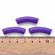 不透明なクラックルアクリルビーズ  カーブチューブ  青紫色  32x10x8mm  穴：1.8mm  約330個/500g MACR-S372-002N-004-4