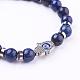Bracelets extensibles en lapis-lazuli naturel (teints) BJEW-JB03146-03-2