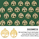 DICOSMETIC 30Pcs Tree of Life Charms Hollow Brass Charms Antique Flat Round Tree of Life Pendants 18K Gold Plated Christmas Tree Charms for Jewelry Making Crafts KK-DC0002-30-3
