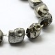 Electroplated Natural Pyrite Beads Strands G-N0258-M-04-3
