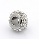 Nice Large Hole 304 Stainless Steel Polymer Clay Pave Rhinestone European Beads CPDL-O002-02A-2