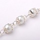 Chaînes en perles de verre rondes manuelles pour fabrication de bracelets et colliers AJEW-JB00056-01-2
