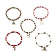 5pcs 5 bracelets extensibles en graines de verre de style BJEW-TA00274-1
