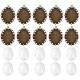Pandahall elite 10 ensembles pendentif en métal ovale bricolage de style tibétain avec couvercle cabochon en verre transparent DIY-PH0018-96AB-1