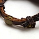 Fashionable Leather Waxed Cotton Cord Watch Bracelets WACH-M074-01-3