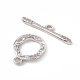 Brass Micro Pave Clear Cubic Zirconia Toggle Clasps KK-K271-17P-4