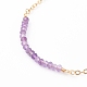 Bracelets de perles d'améthyste naturelle pierre de naissance de février BJEW-JB06092-02-2