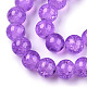 Chapelets de perles en verre craquelé peint DGLA-Q023-8mm-YS11-A-3