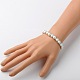 Cross Glass Pearl Beads Bracelets X-BJEW-JB01421-01-2